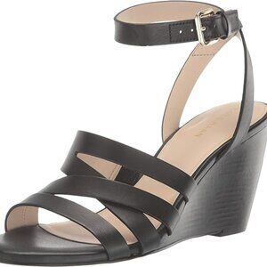 Cole Haan Marieta Wedge Sandal (Size: 8; Color: Black Leather)